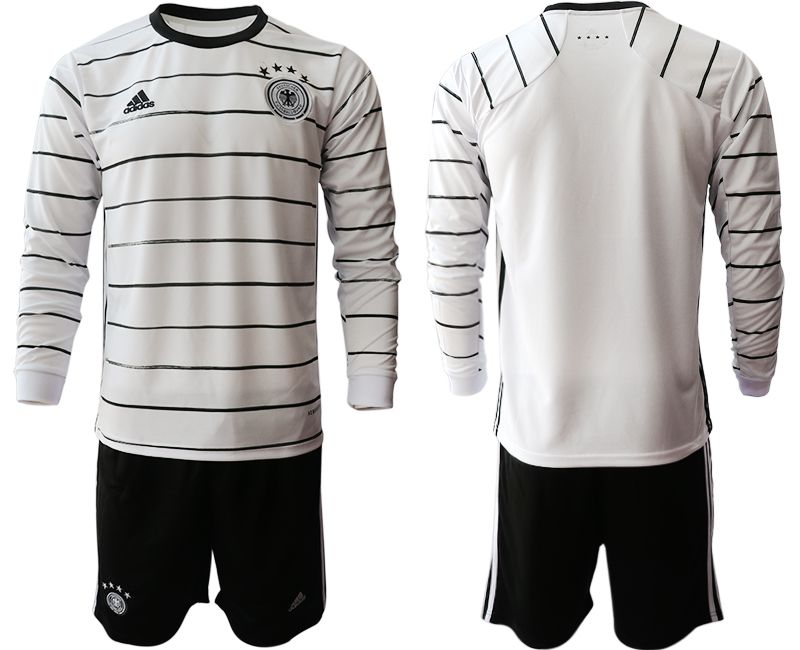 Men 2021 World Cup National Germany home long sleeve white Soccer Jerseys